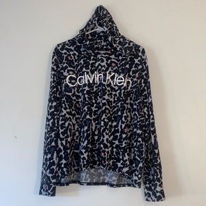 XL Calvin Klein cheetah print hooded shirt